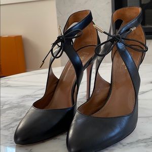 Aquazzura Firenze Black Pumps, Size 39.5